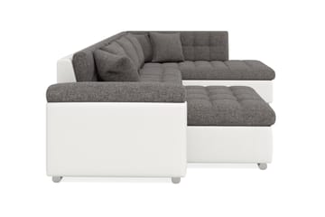 Dynir Hörnbäddsoffa Divan med Förvaring Vänster - Ljusgrå/Vit - Möbler - Soffa - Skinnsoffa