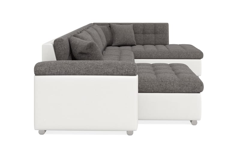 Dynir Hörnbäddsoffa Divan med Förvaring Vänster - Ljusgrå/Vit - Möbler - Soffa - Skinnsoffa