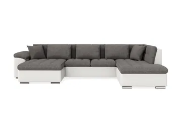 Dynir Hörnbäddsoffa Divan med Förvaring Vänster - Ljusgrå/Vit - Möbler - Soffa - Skinnsoffa