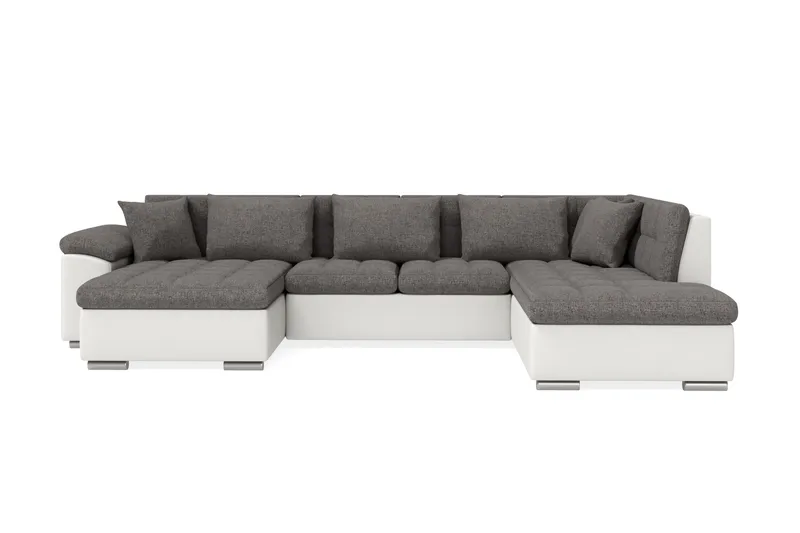 Dynir Hörnbäddsoffa Divan med Förvaring Vänster - Ljusgrå/Vit - Möbler - Soffa - Skinnsoffa