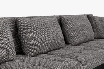 Dynir Stor Hörnbäddsoffa Divan med Förvaring Höger 350 cm - Svart / Grå - Möbler - Soffa - Skinnsoffa