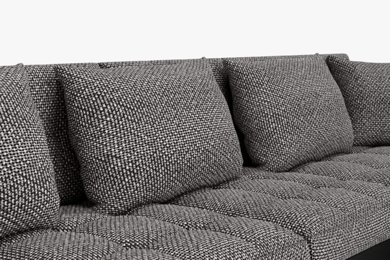 Dynir Stor Hörnbäddsoffa Divan med Förvaring Höger 350 cm - Svart / Grå - Möbler - Soffa - Skinnsoffa