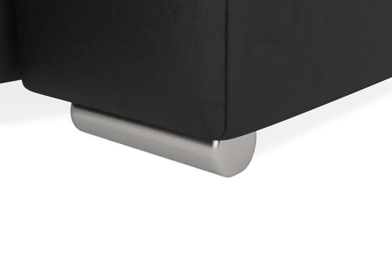 Dynir Stor Hörnbäddsoffa Divan med Förvaring Höger 350 cm - Svart / Grå - Möbler - Soffa - Skinnsoffa