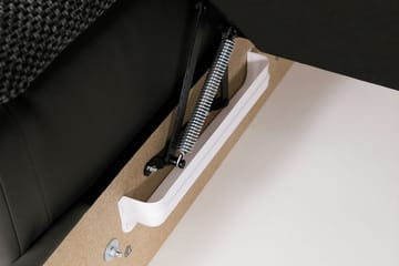 Dynir Stor Hörnbäddsoffa Divan med Förvaring Vänster - Grå / Svart - Möbler - Soffa - Skinnsoffa