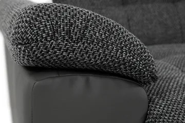 Dynir Stor Hörnbäddsoffa Divan med Förvaring Vänster - Grå / Svart - Möbler - Soffa - Skinnsoffa