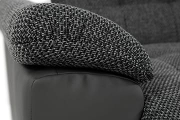 Dynir Stor Hörnbäddsoffa Divan med Förvaring Vänster - Grå / Svart - Möbler - Soffa - Skinnsoffa