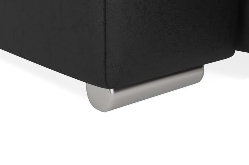 Dynir Stor Hörnbäddsoffa Divan med Förvaring Vänster - Grå / Svart - Möbler - Soffa - Skinnsoffa