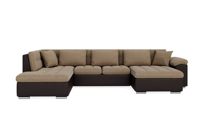 Hörnbäddsoffa Sororia Divan med Förvaring Höger - Beige/Brun - Möbler - Soffa - Skinnsoffa