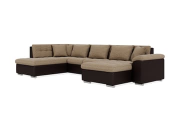 Hörnbäddsoffa Sororia Divan med Förvaring Höger - Beige/Brun - Möbler - Soffa - Skinnsoffa