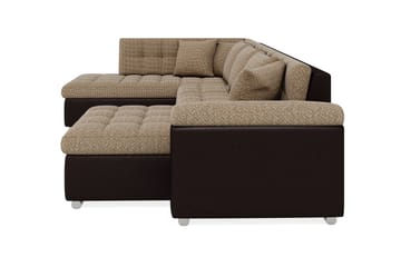 Hörnbäddsoffa Sororia Divan med Förvaring Höger - Beige/Brun - Möbler - Soffa - Skinnsoffa