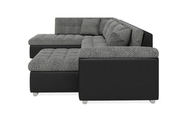 Hörnbäddsoffa Sororia Divan med Förvaring Höger - Svart/Grå - Möbler - Soffa - Skinnsoffa