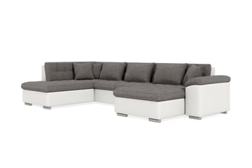 Hörnbäddsoffa Sororia Divan med Förvaring Höger - Vit/Ljusgrå - Möbler - Soffa - Skinnsoffa