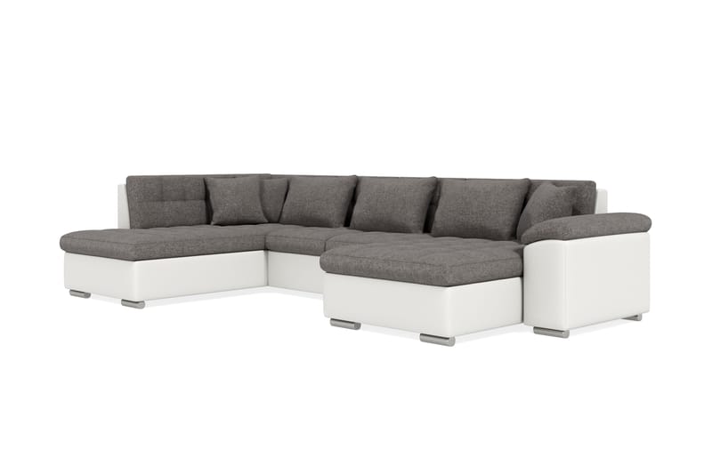 Hörnbäddsoffa Sororia Divan med Förvaring Höger - Vit/Ljusgrå - Möbler - Soffa - Skinnsoffa