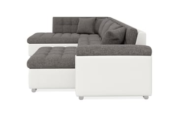 Hörnbäddsoffa Sororia Divan med Förvaring Höger - Vit/Ljusgrå - Möbler - Soffa - Skinnsoffa