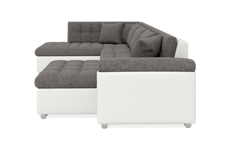 Hörnbäddsoffa Sororia Divan med Förvaring Höger - Vit/Ljusgrå - Möbler - Soffa - Skinnsoffa