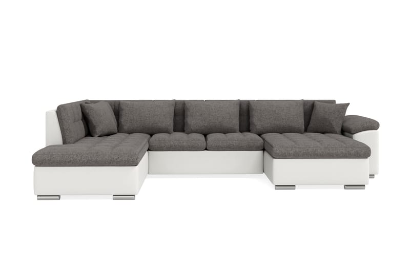 Hörnbäddsoffa Sororia Divan med Förvaring Höger - Vit/Ljusgrå - Möbler - Soffa - Skinnsoffa