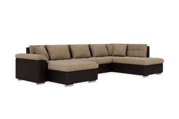 Hörnbäddsoffa Sororia Divan med Förvaring Vänster - Beige/Brun - Möbler - Soffa - Skinnsoffa