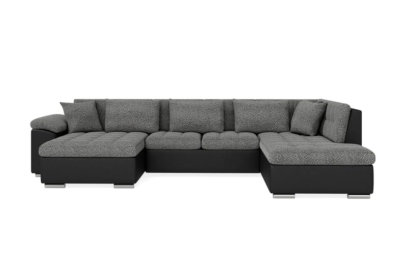 Hörnbäddsoffa Sororia Divan med Förvaring Vänster - Grå/Svart - Möbler - Soffa - Skinnsoffa