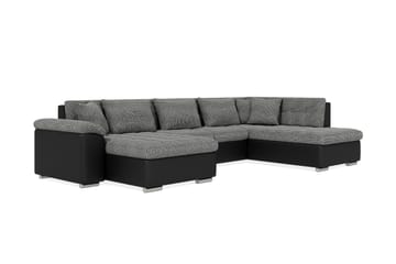 Hörnbäddsoffa Sororia Divan med Förvaring Vänster - Grå/Svart - Möbler - Soffa - Skinnsoffa