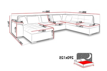 Hörnbäddsoffa Sororia Divan med Förvaring Vänster - Grå/Svart - Möbler - Soffa - Skinnsoffa
