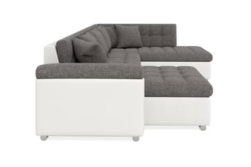 Hörnbäddsoffa Sororia Divan med Förvaring Vänster - Ljusgrå/Vit - Möbler - Soffa - Skinnsoffa