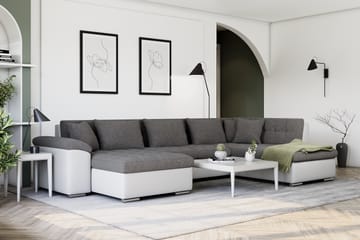 Hörnbäddsoffa Sororia Divan med Förvaring Vänster - Ljusgrå/Vit - Möbler - Soffa - Skinnsoffa