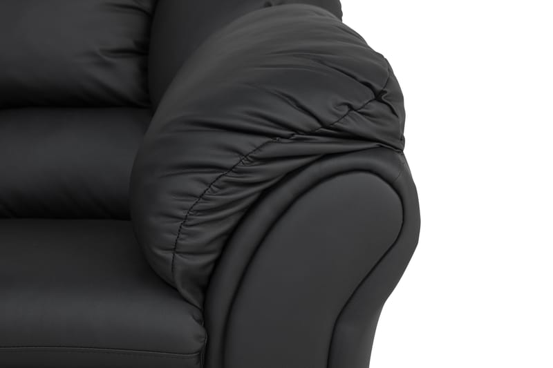 Hörnsoffa Salvador Höger - Svart/Konstläder - Möbler - Soffa - Skinnsoffa
