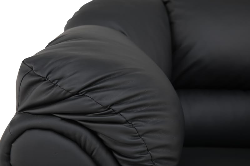 Hörnsoffa Salvador Höger - Svart/Konstläder - Möbler - Soffa - Skinnsoffa