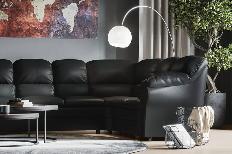 Hörnsoffa Salvador Vänster - Svart/Konstläder - Möbler - Soffa - Skinnsoffa