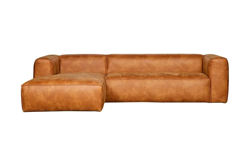 Harlow Divansoffa Vänster Äkta Läder, Cognac