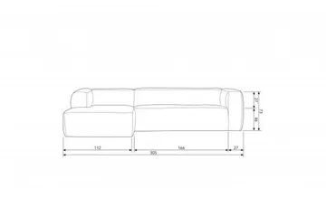 Harlow Divansoffa Vänster Äkta Läder - Cognac - Möbler - Soffa - Skinnsoffa