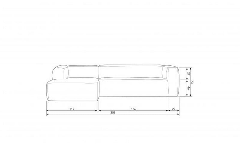 Harlow Divansoffa Vänster Äkta Läder - Cognac - Möbler - Soffa - Skinnsoffa