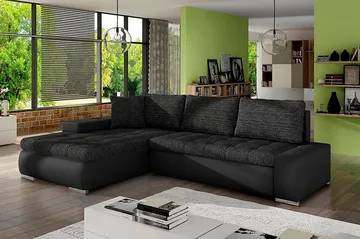 Irja Divanbäddsoffa 3-sits Vändbar - Svart - Möbler - Soffa - Skinnsoffa