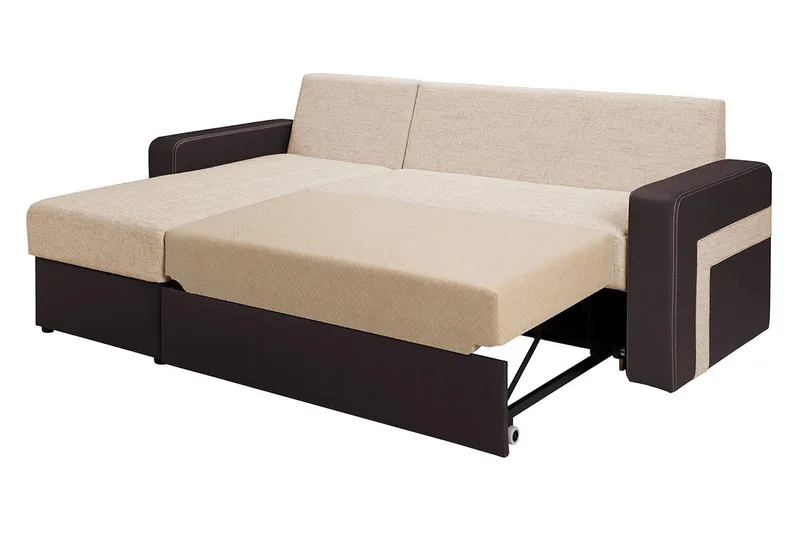 Kolder Divanbäddsoffa 234x156x82 cm - Beige/Brun - Möbler - Soffa - Skinnsoffa