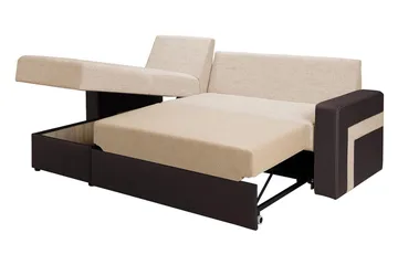 Kolder Divanbäddsoffa 234x156x82 cm - Beige/Brun - Möbler - Soffa - Skinnsoffa