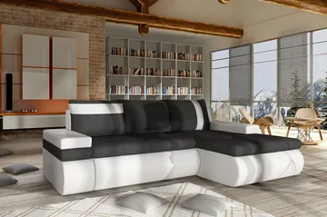 Lavona Divanbäddsoffa Mini Höger - Mörkgrå/Vit - Möbler - Soffa - Skinnsoffa