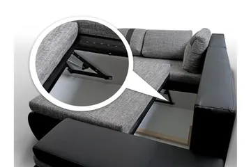 Lavona Divanbäddsoffa Mini Vänster - Mörkgrå/Vit - Möbler - Soffa - Skinnsoffa