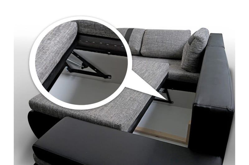 Lavona Divanbäddsoffa Mini Vänster - Mörkgrå/Vit - Möbler - Soffa - Skinnsoffa