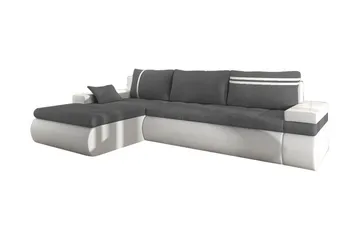 Lavona Divanbäddsoffa Vänster - Grå/Vit - Möbler - Soffa - Bäddsoffa - Bäddsoffa divan