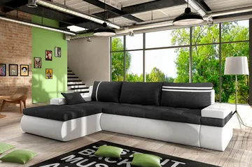 Lavona Divanbäddsoffa Vänster - Mörkgrå/Vit - Möbler - Soffa - Skinnsoffa