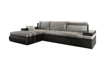 Lavona Divanbäddsoffa Vänster - Svart/Grå - Möbler - Soffa - Skinnsoffa