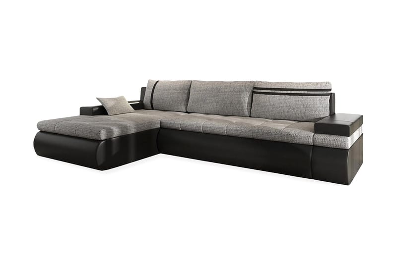 Lavona Divanbäddsoffa Vänster - Svart/Grå - Möbler - Soffa - Skinnsoffa