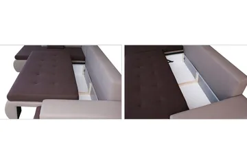 Lavona Divanbäddsoffa Vänster - Svart/Grå - Möbler - Soffa - Skinnsoffa