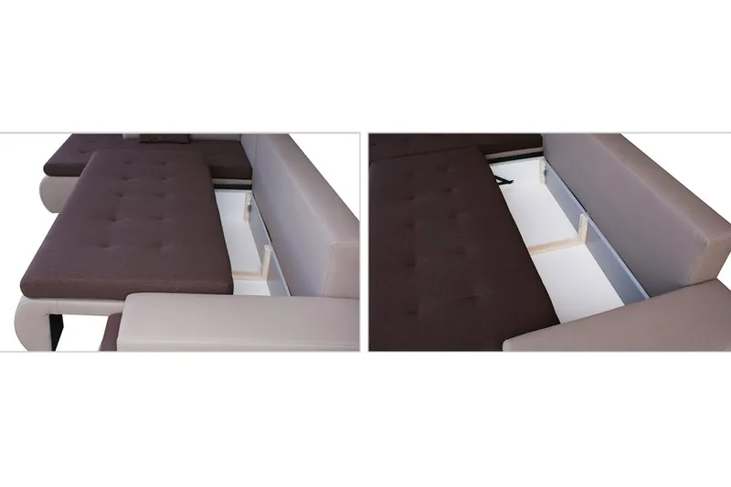 Lavona Divanbäddsoffa Vänster - Svart/Grå - Möbler - Soffa - Skinnsoffa