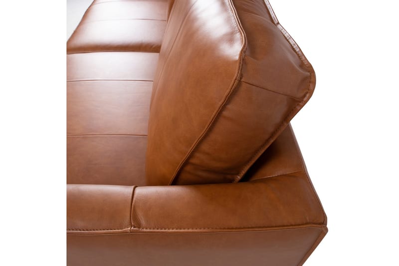 Leo Rektangulär Skinnsoffa med Smala Ben 194 cm - Cognac - Möbler - Soffa - Skinnsoffa
