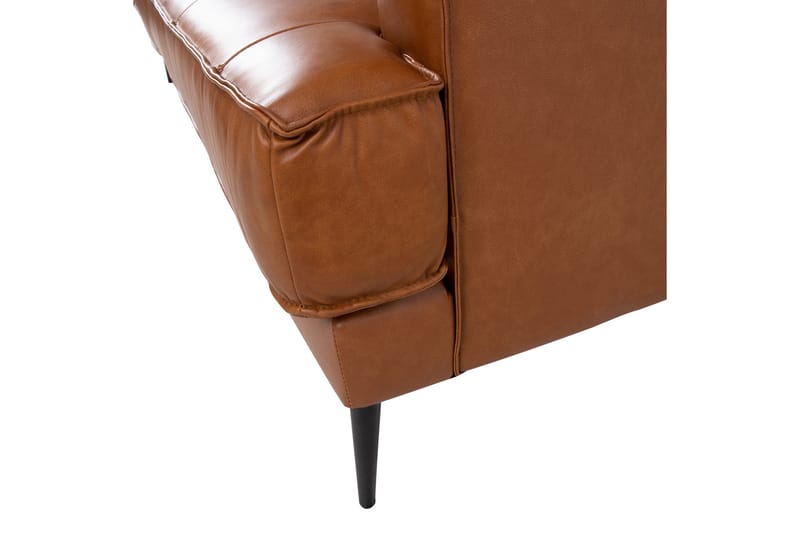Leo Rektangulär Skinnsoffa med Smala Ben 194 cm - Cognac - Möbler - Soffa - Skinnsoffa