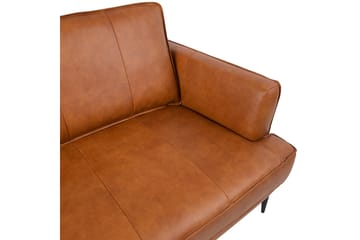 Leo Rektangulär Skinnsoffa med Smala Ben 194 cm - Cognac - Möbler - Soffa - Skinnsoffa