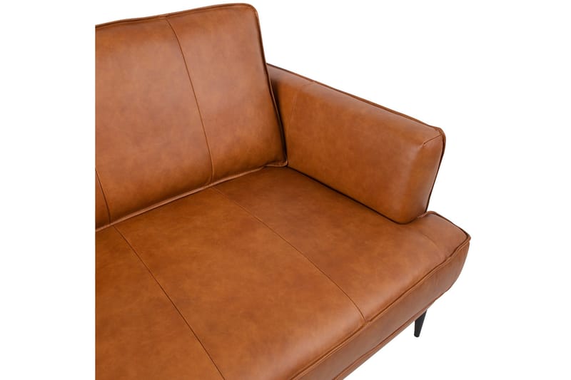Leo Rektangulär Skinnsoffa med Smala Ben 194 cm - Cognac - Möbler - Soffa - Skinnsoffa