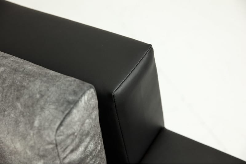 Naoma Divanbäddsoffa 274x182x83 cm - Grå/Svart - Möbler - Soffa - Skinnsoffa