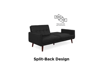 Nola 3-sits Bäddsoffa Konstläder/Svart - Dorel Home - Möbler - Soffa - Skinnsoffa